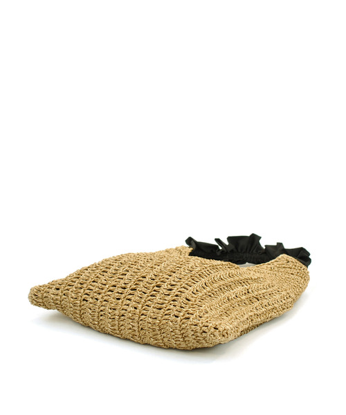 cache cache（カシュ カシュ）の「カシュカシュ cachecache / フリルワンハンドルペーパー手編みトート（かごバッグ・レディース・グリーン/ピンク/ブルー/ラベンダー/ブラック/ベージュ系その他・FREE）」の9枚目の写真