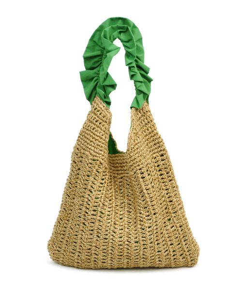 cache cache（カシュ カシュ）の「カシュカシュ cachecache / フリルワンハンドルペーパー手編みトート（かごバッグ・レディース・グリーン/ピンク/ブルー/ラベンダー/ブラック/ベージュ系その他・FREE）」の20枚目の写真