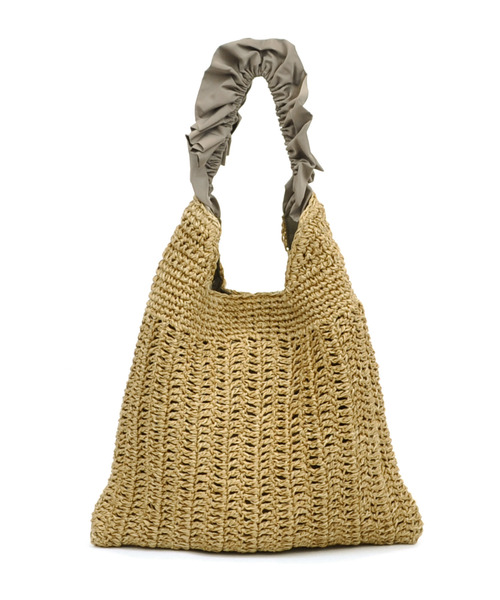 cache cache（カシュ カシュ）の「カシュカシュ cachecache / フリルワンハンドルペーパー手編みトート（かごバッグ・レディース・グリーン/ピンク/ブルー/ラベンダー/ブラック/ベージュ系その他・FREE）」の14枚目の写真