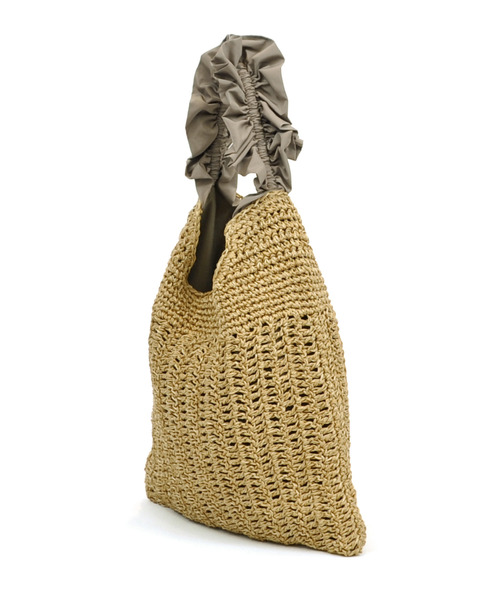 cache cache（カシュ カシュ）の「カシュカシュ cachecache / フリルワンハンドルペーパー手編みトート（かごバッグ・レディース・グリーン/ピンク/ブルー/ラベンダー/ブラック/ベージュ系その他・FREE）」の15枚目の写真