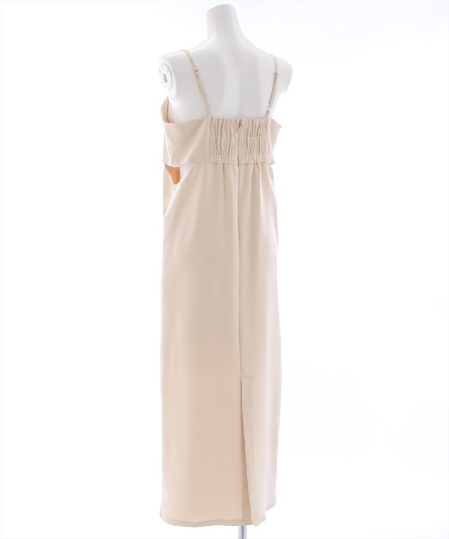 clear（クリア）の「ウエストスリットIラインキャミワンピース（ワンピース・レディース・ブラック/ライトベージュ・F）」の5枚目の写真