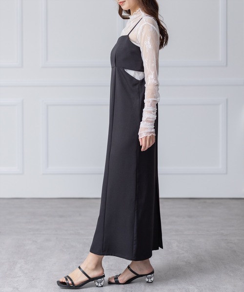 clear（クリア）の「ウエストスリットIラインキャミワンピース（ワンピース・レディース・ブラック/ライトベージュ・F）」の15枚目の写真