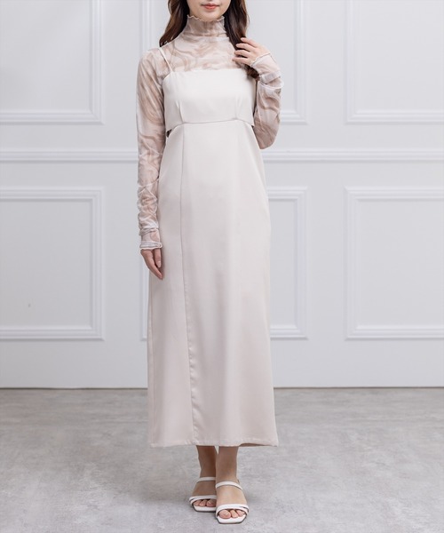 clear（クリア）の「ウエストスリットIラインキャミワンピース（ワンピース・レディース・ブラック/ライトベージュ・F）」の18枚目の写真