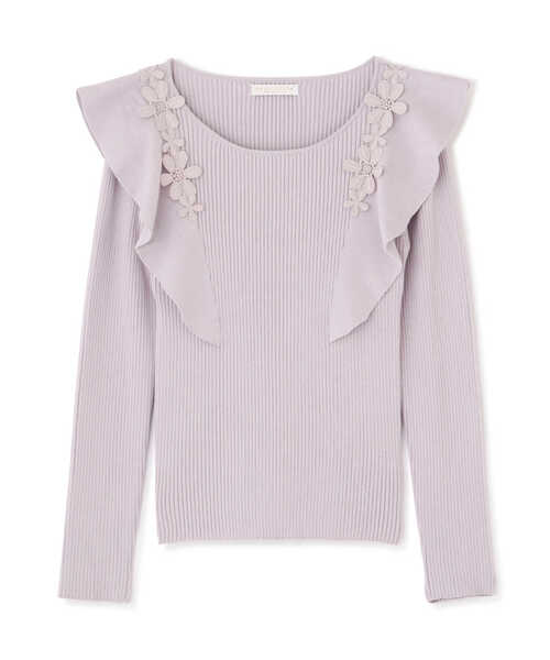 PROPORTION BODY DRESSING（プロポーションボディドレッシング）の「ラッフルレースリブニット / 1213170317（ニット/セーター・レディース・カーキ/ホワイト系その他/パープル・SMALL/MEDIUM）」の20枚目の写真
