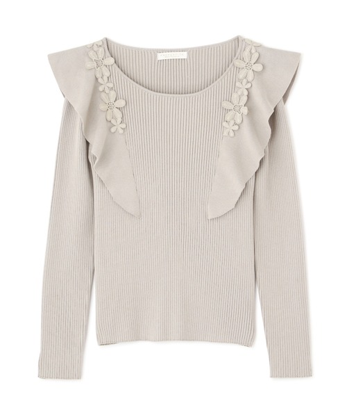 PROPORTION BODY DRESSING（プロポーションボディドレッシング）の「ラッフルレースリブニット / 1213170317（ニット/セーター・レディース・カーキ/ホワイト系その他/パープル・SMALL/MEDIUM）」の19枚目の写真