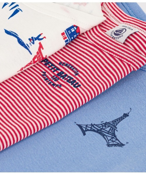 【セール】半袖Ｔシャツ３枚組（インナーウェア/肌着）｜PETIT BATEAU（プチバトー）