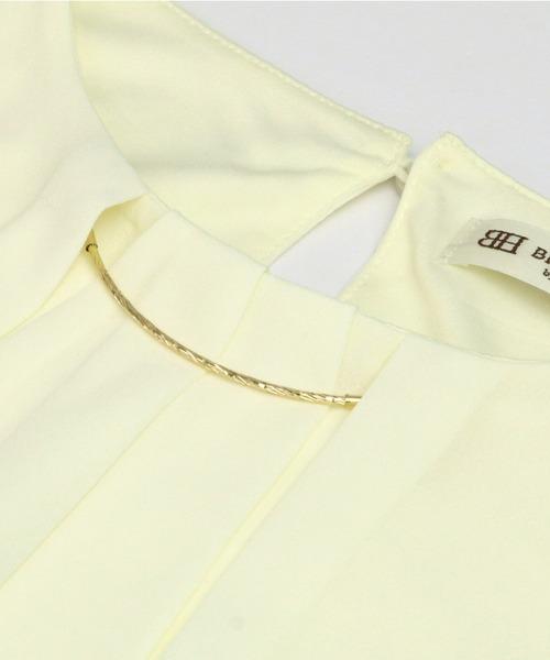 TOKYO SHIRTS（トウキョウシャツ）の「ゴールドバー付きフリル長袖ブラウス（シャツ/ブラウス・レディース・ネイビー/アイボリー・M/L）」の9枚目の写真