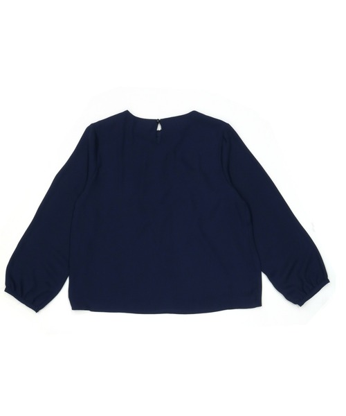 TOKYO SHIRTS（トウキョウシャツ）の「ゴールドバー付きフリル長袖ブラウス（シャツ/ブラウス・レディース・ネイビー/アイボリー・M/L）」の3枚目の写真