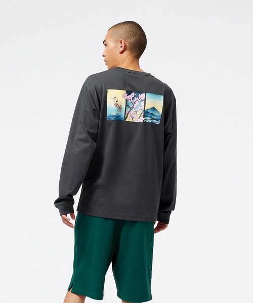 NEW BALANCE(ニューバランス)の「NB AT ロングスリーブTシャツ(Tシャツ/カットソー・メンズ・ブラック系その他/グリーン・XX-LARGE/X-LARGE/LARGE/SMALL/MEDIUM)」の4枚目の写真
