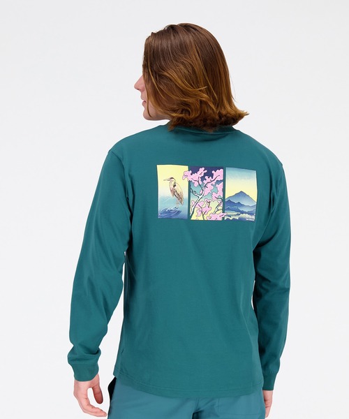 NEW BALANCE(ニューバランス)の「NB AT ロングスリーブTシャツ(Tシャツ/カットソー・メンズ・ブラック系その他/グリーン・XX-LARGE/X-LARGE/LARGE/SMALL/MEDIUM)」の7枚目の写真
