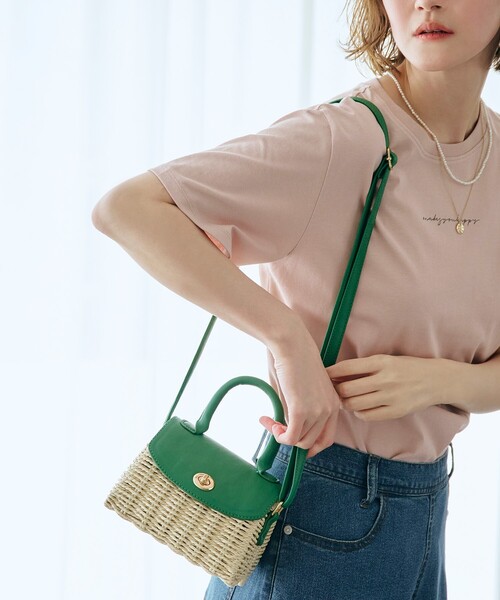 grove（グローブ）の「◆ヒネリフラップペーパーミニショルダー（ショルダーバッグ・レディース・レモンイエロー/ダークオレンジ/ブラック/オフホワイト/グリーン・00）」の4枚目の写真