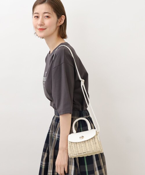 grove（グローブ）の「◆ヒネリフラップペーパーミニショルダー（ショルダーバッグ・レディース・レモンイエロー/ダークオレンジ/ブラック/オフホワイト/グリーン・00）」の21枚目の写真