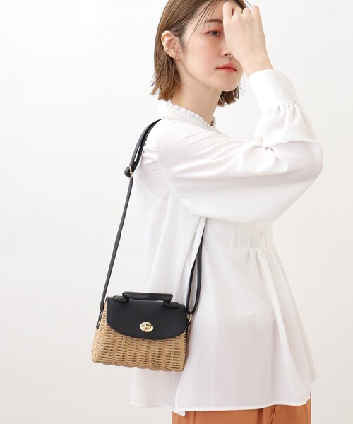 grove（グローブ）の「◆ヒネリフラップペーパーミニショルダー（ショルダーバッグ・レディース・レモンイエロー/ダークオレンジ/ブラック/オフホワイト/グリーン・00）」の18枚目の写真