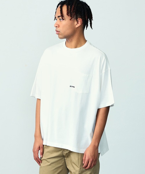 EDWIN（エドウィン）の「EDWIN エドウィン 【WEB限定】EDWIN STEPMARK ワイドボディポケットTシャツ H/S（Tシャツ/カットソー・メンズ・ネイビー系1/ホワイト×ブラック/ホワイト×イエロー/ホワイト×グリーン/ブラック×ブルー/ネイビー/ホワイト×レッド/ブラック×ホワイト/ネイビー系・LARGE/MEDIUM/SMALL）」の19枚目の写真
