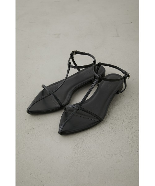 流行り の ブランド - 2025年おすすめのアイテム満載 T-STRAP POINTED TOE SANDALS/T-ストラップポインテッドトー 靴
