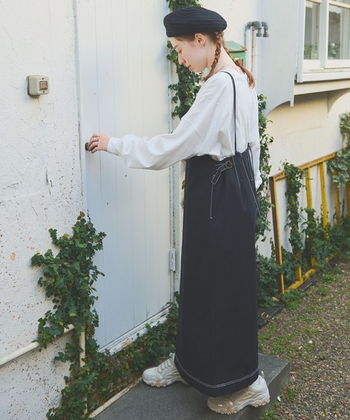 Crisp（クリスプ）の「ワークエプロンキャミワンピース（ワンピース・レディース・ブラック/ベージュ・FREE）」の15枚目の写真