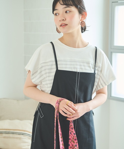 Crisp（クリスプ）の「ワークエプロンキャミワンピース（ワンピース・レディース・ブラック/ベージュ・FREE）」の5枚目の写真