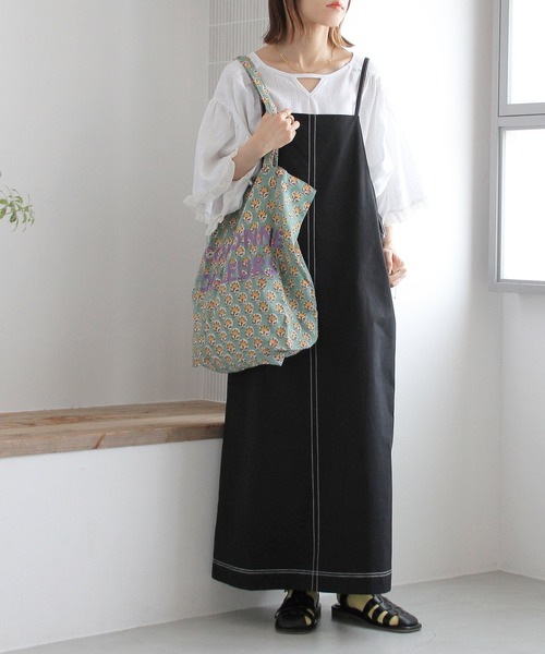 Crisp（クリスプ）の「ワークエプロンキャミワンピース（ワンピース・レディース・ブラック/ベージュ・FREE）」の8枚目の写真