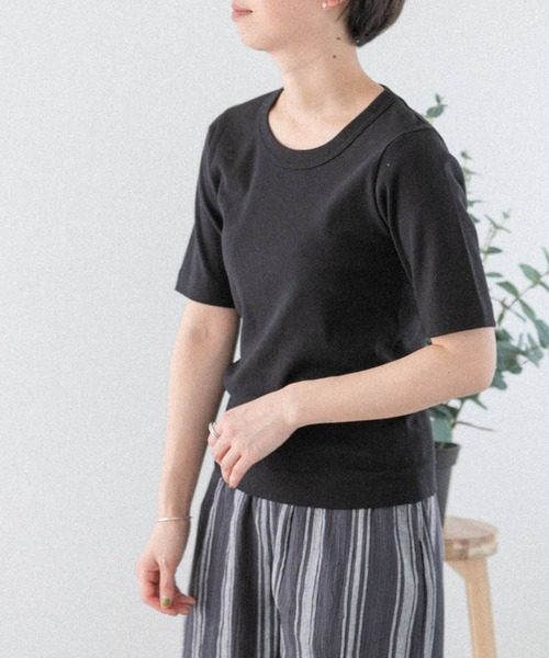 FORK&SPOON(フォークアンドスプーン)の「FORK&SPOON 丸胴5/S t-shirts(Tシャツ/カットソー・レディース・ホワイト/ホワイト系その他/ブラック・1)」の3枚目の写真