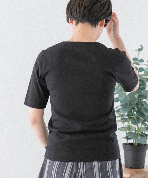 FORK&SPOON(フォークアンドスプーン)の「FORK&SPOON 丸胴5/S t-shirts(Tシャツ/カットソー・レディース・ホワイト/ホワイト系その他/ブラック・1)」の5枚目の写真