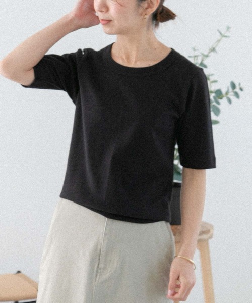 FORK&SPOON(フォークアンドスプーン)の「FORK&SPOON 丸胴5/S t-shirts(Tシャツ/カットソー・レディース・ホワイト/ホワイト系その他/ブラック・1)」の7枚目の写真