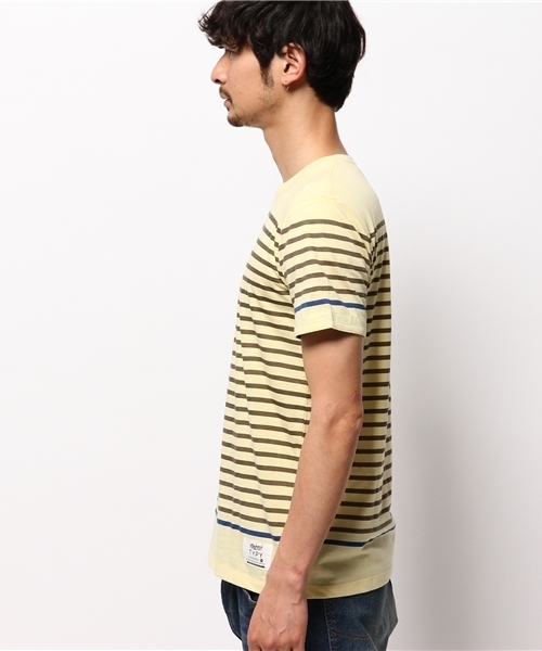 OUTLET(アウトレット)の「【CIAOPANIC TYPY】アロハ切替マリンボーダーTee(Tシャツ/カットソー・メンズ・イエロー・SMALL/MEDIUM)」の6枚目の写真