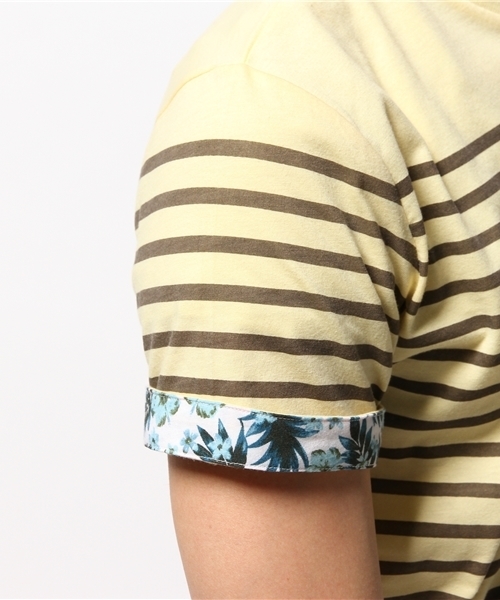 OUTLET(アウトレット)の「【CIAOPANIC TYPY】アロハ切替マリンボーダーTee(Tシャツ/カットソー・メンズ・イエロー・SMALL/MEDIUM)」の2枚目の写真