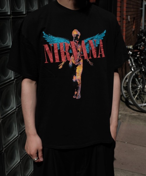NIRVANA（ニルヴァーナ）の「THRIFTY LOOK/スリフティールック THRIFTY'NIRVANA'TEE（Tシャツ/カットソー・メンズ・ブラック/ホワイト・LARGE/X-LARGE/XX-LARGE/MEDIUM）」の16枚目の写真