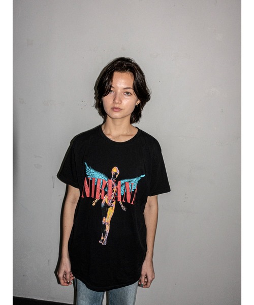 NIRVANA（ニルヴァーナ）の「THRIFTY LOOK/スリフティールック THRIFTY'NIRVANA'TEE（Tシャツ/カットソー・メンズ・ブラック/ホワイト・LARGE/X-LARGE/XX-LARGE/MEDIUM）」の15枚目の写真