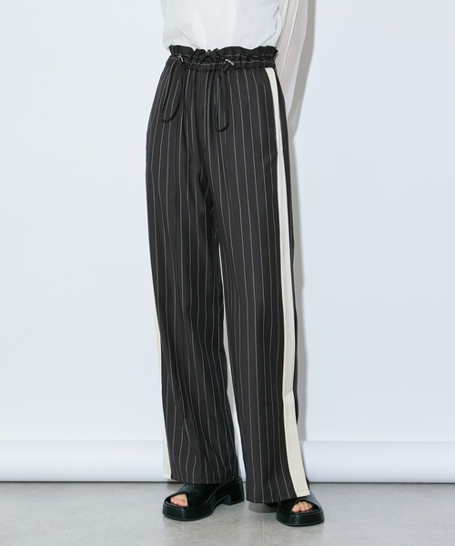 Lui's（ルイス）の「ドロストストライプラインパンツ（スラックス・レディース・ブラック/ホワイト・FREE）」の17枚目の写真