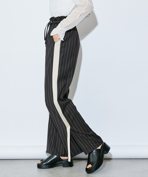 Lui's（ルイス）の「ドロストストライプラインパンツ（スラックス・レディース・ブラック/ホワイト・FREE）」の20枚目の写真