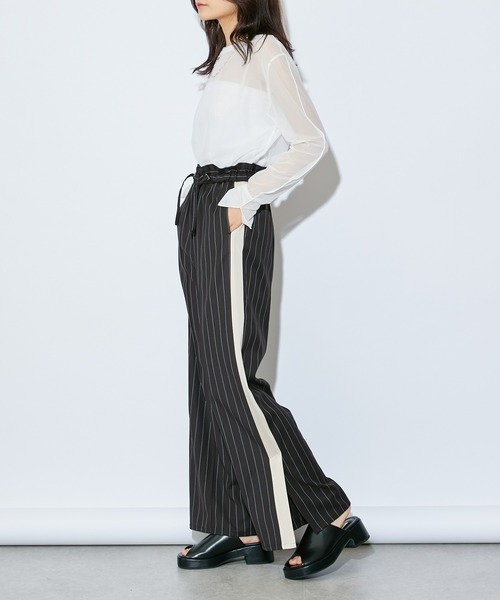 Lui's（ルイス）の「ドロストストライプラインパンツ（スラックス・レディース・ブラック/ホワイト・FREE）」の15枚目の写真