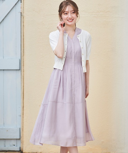 LAISSE PASSE(レッセパッセ)の「タックシャツワンピース(シャツワンピース・レディース・ラベンダー/グレイッシュブルー/イエロー・SMALL/MEDIUM)」の2枚目の写真