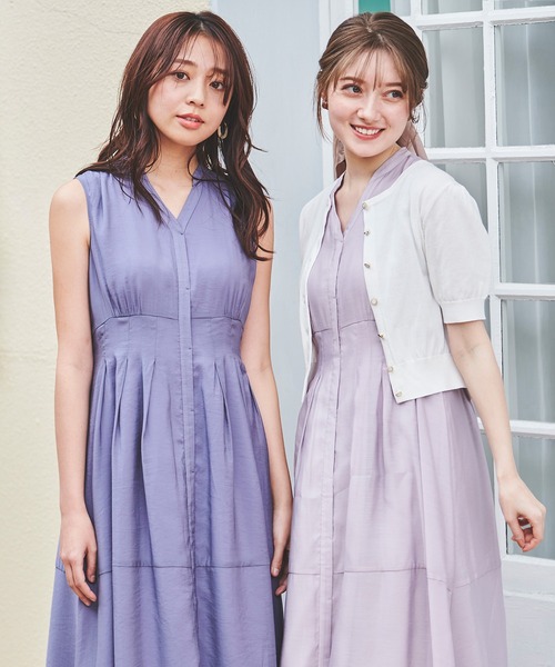LAISSE PASSE(レッセパッセ)の「タックシャツワンピース(シャツワンピース・レディース・ラベンダー/グレイッシュブルー/イエロー・SMALL/MEDIUM)」の13枚目の写真