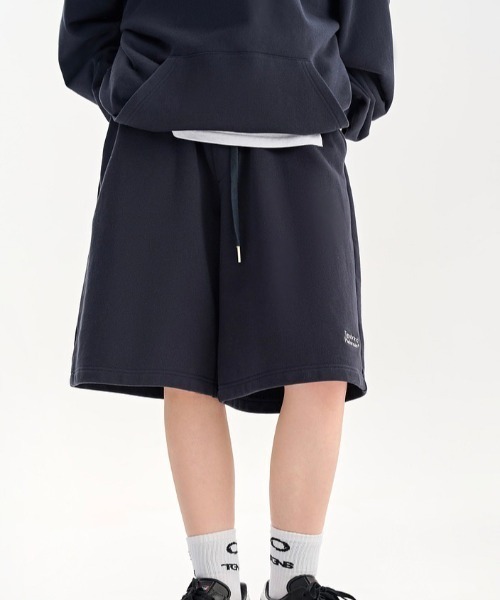 TGNS（ツーガンズ）の「ストリートファッション TGNS ツーガンズ Mini Logo Embroidery Short Guard Shorts Half Pants スウェットハーフパンツ スウェットショートパンツ（スウェットパンツ・レディース・ブラック/ピンク・M/L）」の2枚目の写真