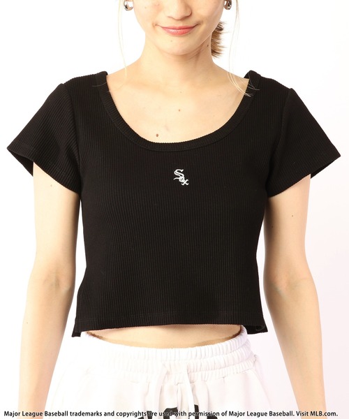 BACK TO THE FIELD(バック トゥー ザ フィールド)の「【MLB】ワンポイントロゴリブちびTシャツ(Tシャツ/カットソー・レディース・レッド/ブラック/グレー/ホワイト・FREE)」の13枚目の写真