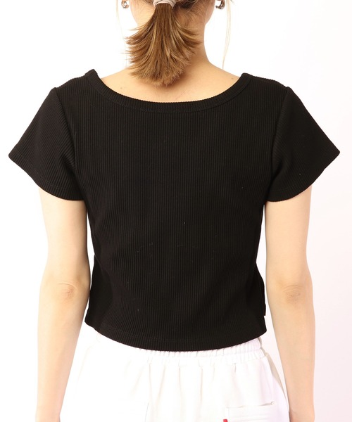 BACK TO THE FIELD(バック トゥー ザ フィールド)の「【MLB】ワンポイントロゴリブちびTシャツ(Tシャツ/カットソー・レディース・レッド/ブラック/グレー/ホワイト・FREE)」の5枚目の写真