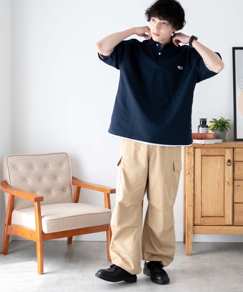 PENNEYS(ぺニーズ)の「∴WEGO/【WEB限定】Penneys別注BIGポロシャツ(ポロシャツ・メンズ・ネイビー/ホワイト/ダークグリーン・MEDIUM/LARGE)」の18枚目の写真