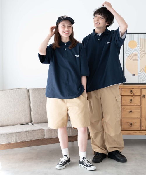 PENNEYS(ぺニーズ)の「∴WEGO/【WEB限定】Penneys別注BIGポロシャツ(ポロシャツ・メンズ・ネイビー/ホワイト/ダークグリーン・MEDIUM/LARGE)」の7枚目の写真