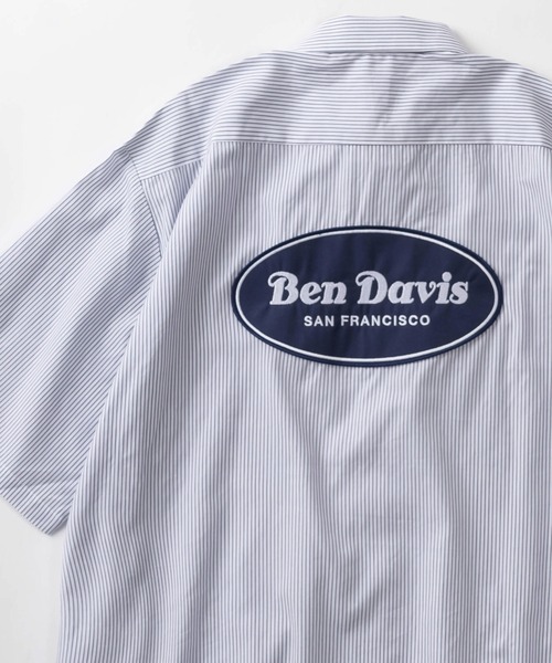 BEN DAVIS(ベンデイビス)の「【BEN DAVIS/ベンデイビス】オーバルロゴワッペン 無地&ストライプ柄 ビッグシルエット半袖ワークシャツ/オーバーサイズ(シャツ/ブラウス・メンズ・ブラック/ブルー/グリーン/ストライプ・M/L/XL)」の19枚目の写真