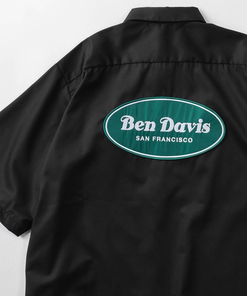 BEN DAVIS(ベンデイビス)の「【BEN DAVIS/ベンデイビス】オーバルロゴワッペン 無地&ストライプ柄 ビッグシルエット半袖ワークシャツ/オーバーサイズ(シャツ/ブラウス・メンズ・ブラック/ブルー/グリーン/ストライプ・M/L/XL)」の21枚目の写真