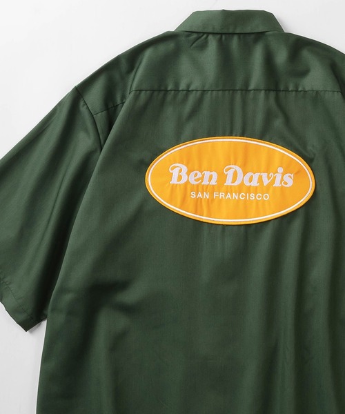 BEN DAVIS(ベンデイビス)の「【BEN DAVIS/ベンデイビス】オーバルロゴワッペン 無地&ストライプ柄 ビッグシルエット半袖ワークシャツ/オーバーサイズ(シャツ/ブラウス・メンズ・ブラック/ブルー/グリーン/ストライプ・M/L/XL)」の22枚目の写真