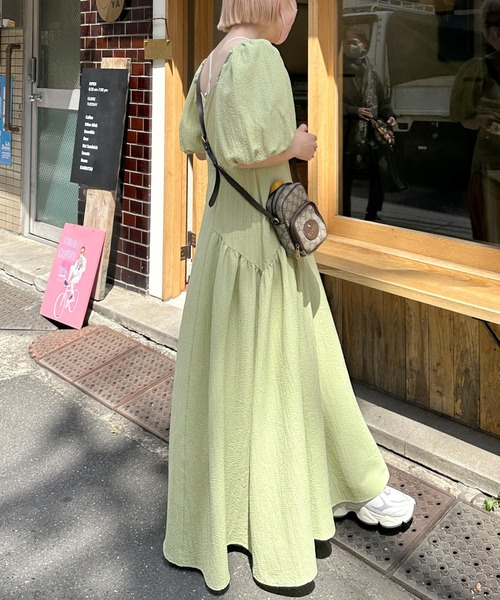 Alley by w closet（アリーバイダブルクローゼット）の「【Alley】袖ボリュームプリンセスワンピース（ワンピース・レディース・ライム/イエロー・FREE）」の18枚目の写真