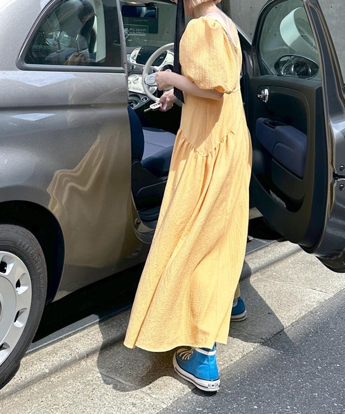 Alley by w closet（アリーバイダブルクローゼット）の「【Alley】袖ボリュームプリンセスワンピース（ワンピース・レディース・ライム/イエロー・FREE）」の5枚目の写真