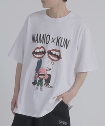 RE730 なみおくんが3人プリント半袖Tシャツ