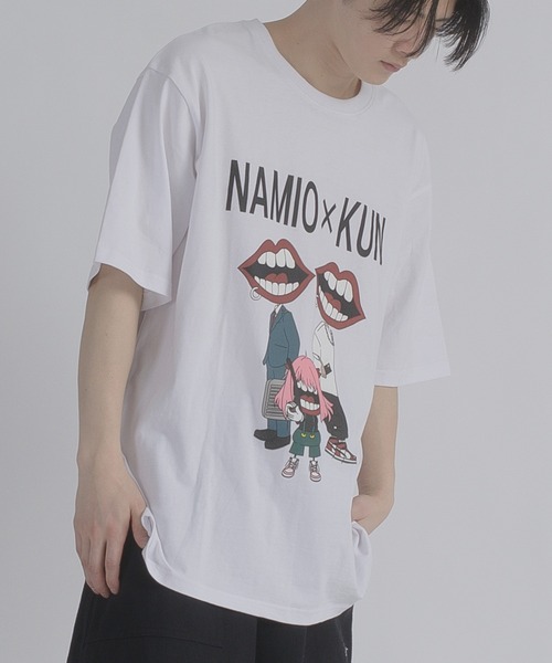 RE730(アールイーセブンサーティー)の「RE730 なみおくんが3人プリント半袖Tシャツ(Tシャツ/カットソー・メンズ・ブラック/オフホワイト・MEDIUM/LARGE/X-LARGE)」の5枚目の写真