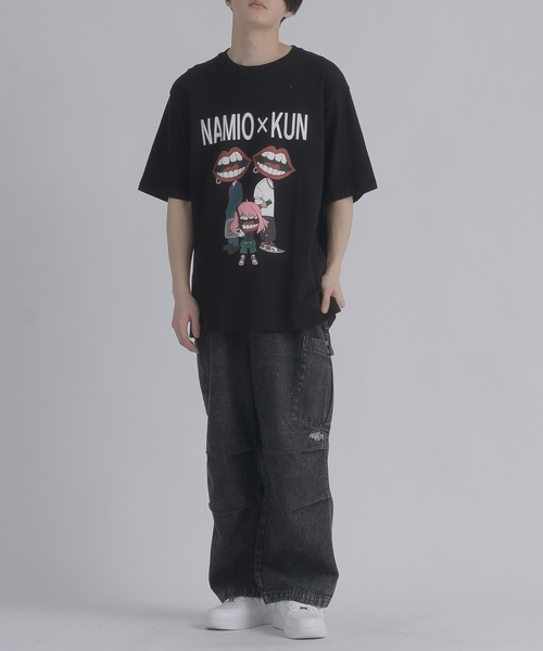 RE730(アールイーセブンサーティー)の「RE730 なみおくんが3人プリント半袖Tシャツ(Tシャツ/カットソー・メンズ・ブラック/オフホワイト・MEDIUM/LARGE/X-LARGE)」の14枚目の写真