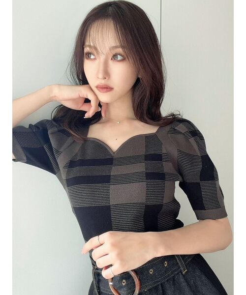 RESEXXY(リゼクシー)の「ハートネックラグランニット(ニット/セーター・レディース・ブルー/その他1/その他2・FREE)」の4枚目の写真