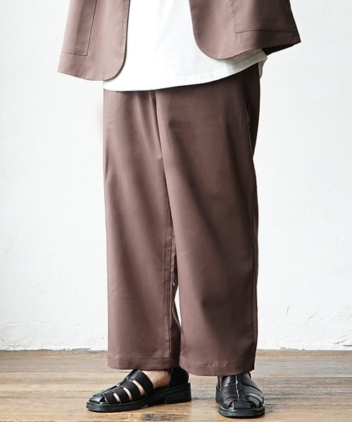 MinoriTY（マイノリティ）の「【MinoriTY】夏素材TRPUテーラードジレセットアップ ノースリーブベスト+ワイドパンツ スラックス メンズ 夏服【2点セット】（セットアップ・メンズ・モカ/サックスブルー/ベージュ・L/M）」の19枚目の写真