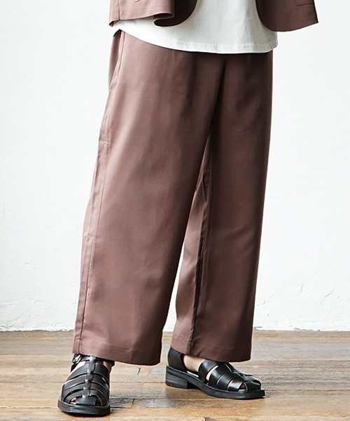 MinoriTY（マイノリティ）の「【MinoriTY】夏素材TRPUテーラードジレセットアップ ノースリーブベスト+ワイドパンツ スラックス メンズ 夏服【2点セット】（セットアップ・メンズ・モカ/サックスブルー/ベージュ・L/M）」の18枚目の写真